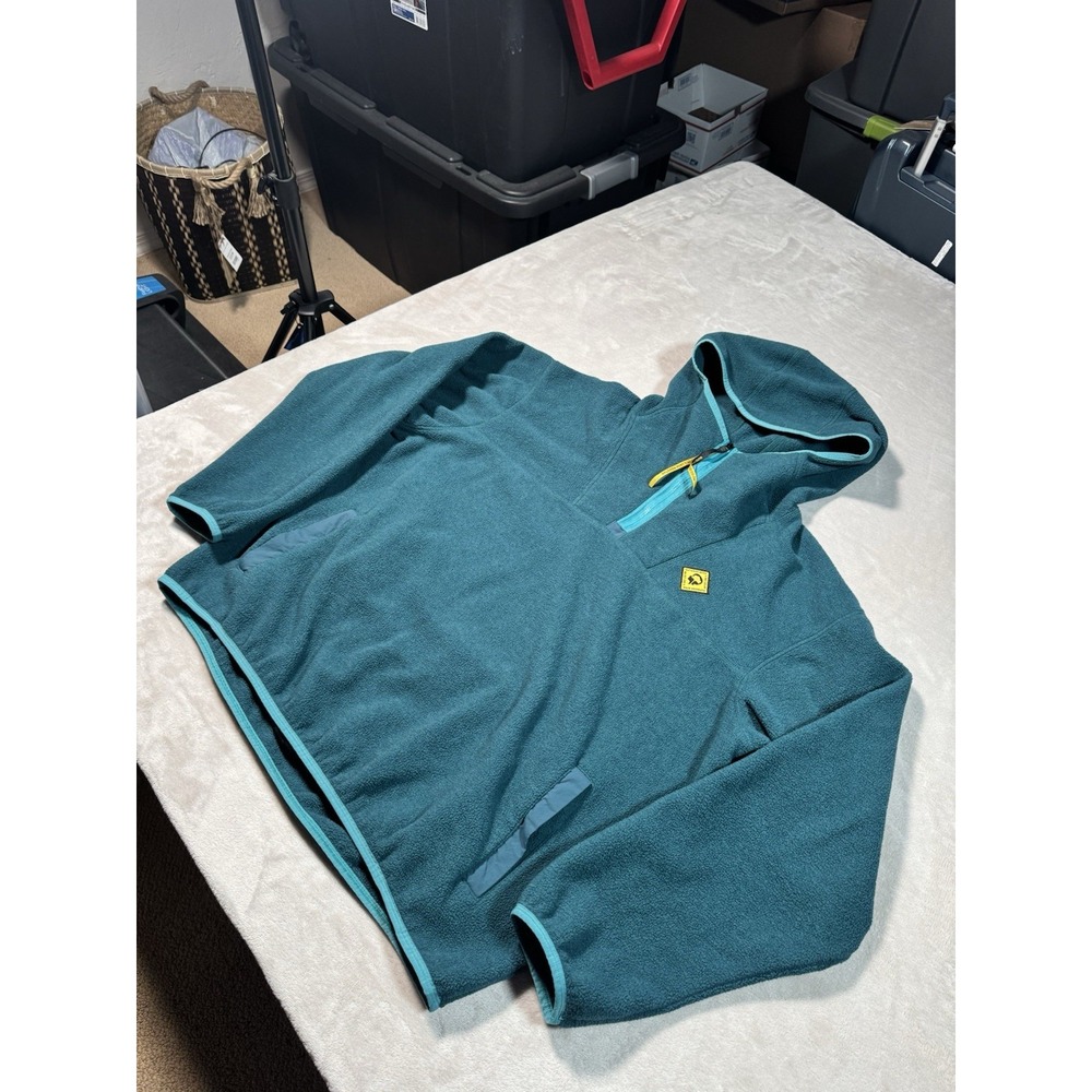 Outdoor Afro REI Co-Op Sweatshirt XL Green Pullover Fleece Quarter Zip Hoooded - Picture 2 of 9